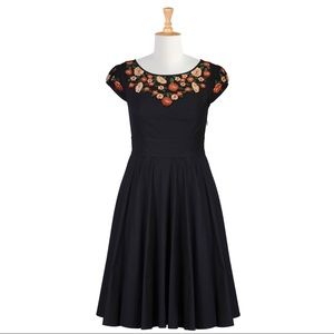 EShakti embellished black dress with florals
